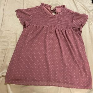 Mauve babydoll polyester NWOT blouse size XL